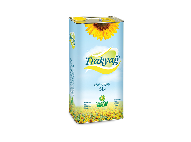TRAKYAĞ AYÇİÇEK YAĞI KÖŞELİ PET UZUN 5 LT 
