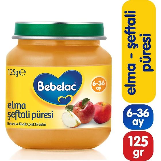 BEBELAC ELMA ŞEFTALİ PÜRESİ BEBEK EK GIDA 125 GR