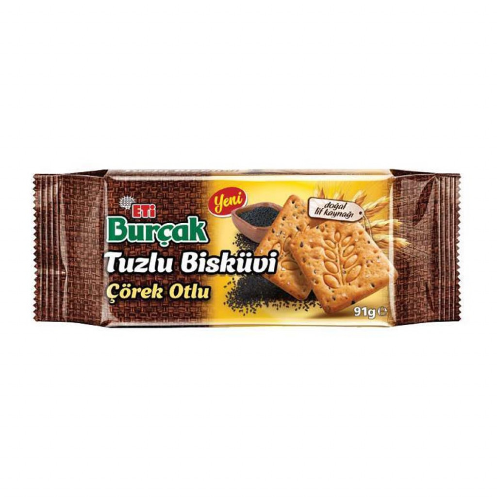 ETİ BURÇAK TUZLU BİSKÜVİ ÇÖREK OTLU 91GR