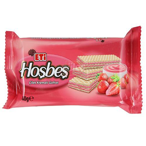 ETİ HOŞBEŞ ÇİLEK KREMALI GOFRET 40 G
