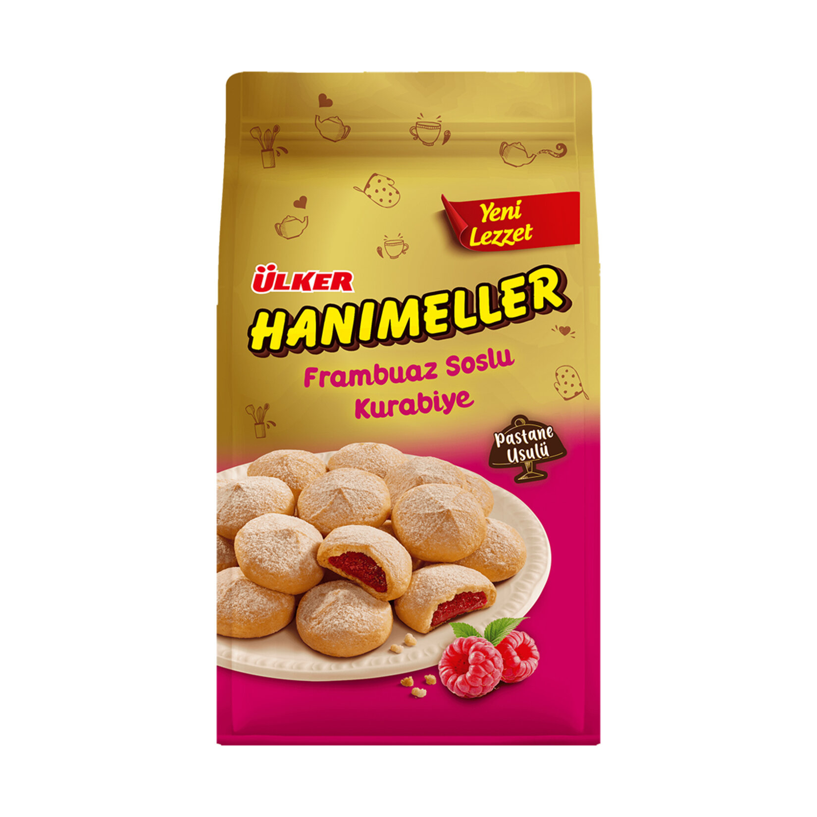 ÜLKER HANIMELLER FRAMBUAZ SOSLU KURABİYE 150G