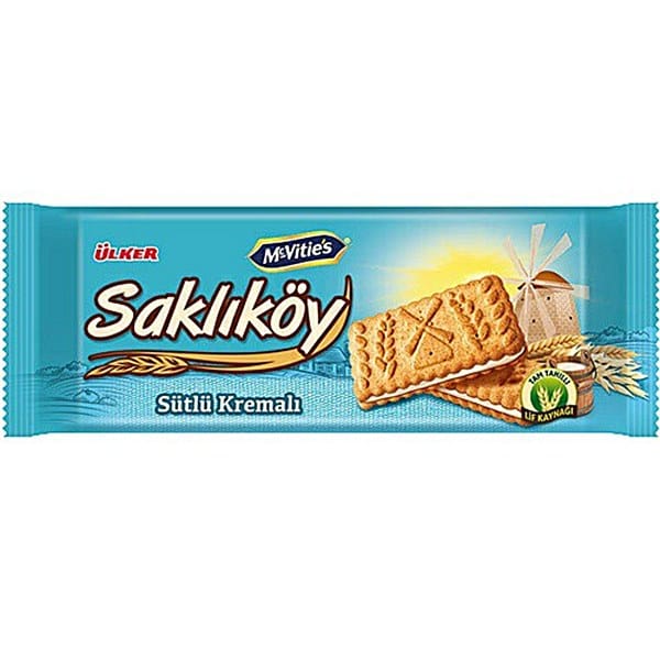 ÜLKER SAKLIKÖY SÜTLÜ KREMALI BİSKÜVİ 100G