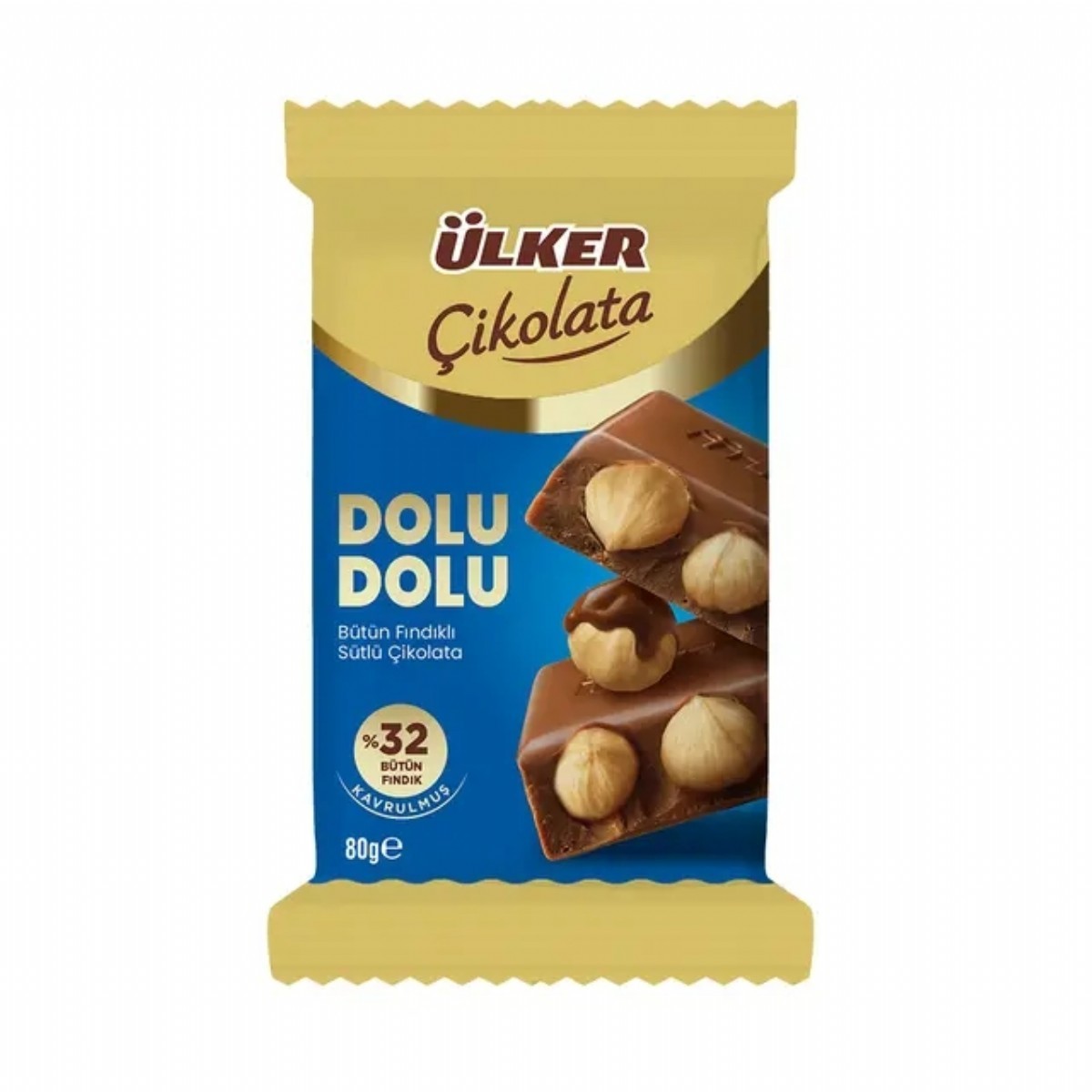 ÜLKER CIKOLATA  DOLU DOLU %32 FINDIK 80G