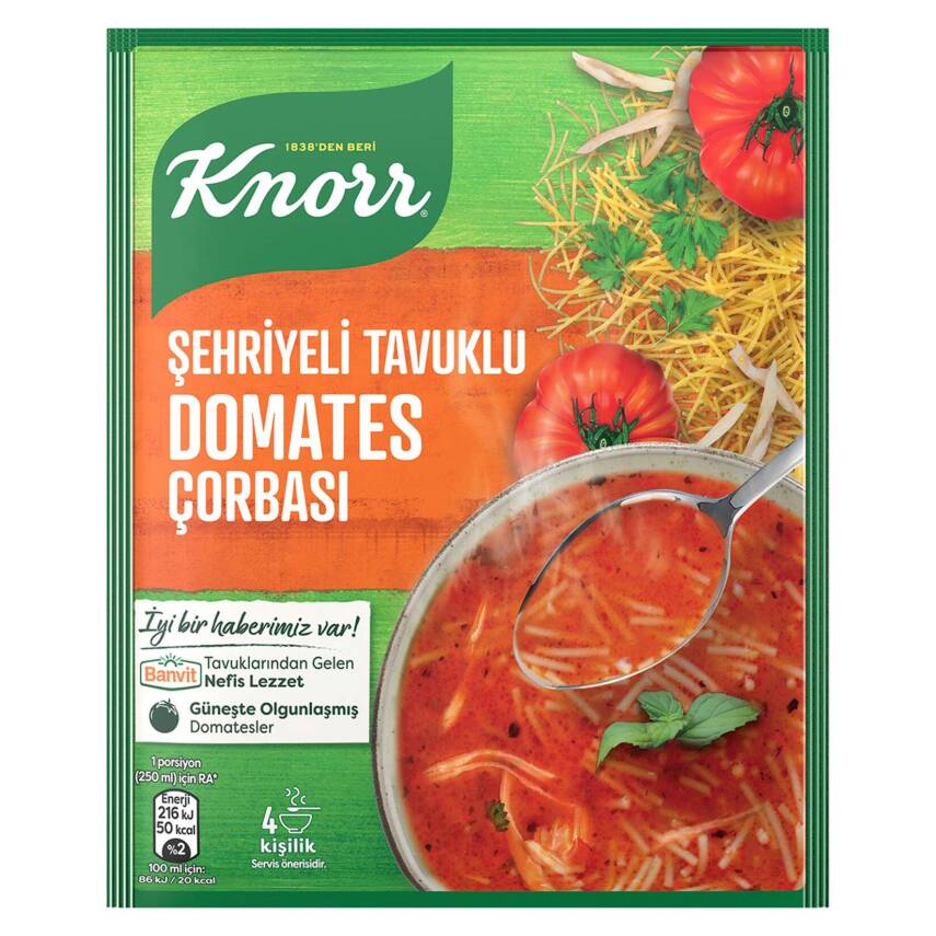 KNORR ŞEHRİYELİ TAVUKLU DOMATES ÇORBASI 67G