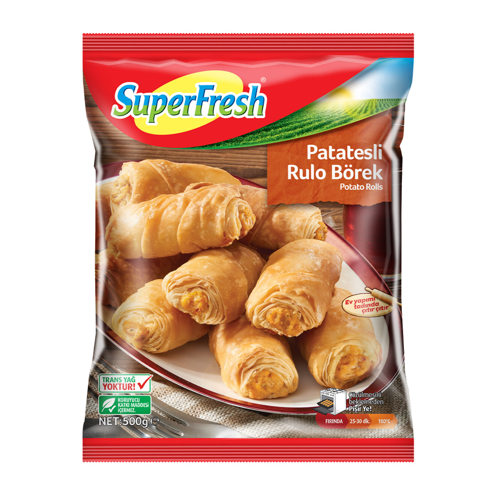 SUPERFRESH PATATESLİ RULO BÖREK 500 GR