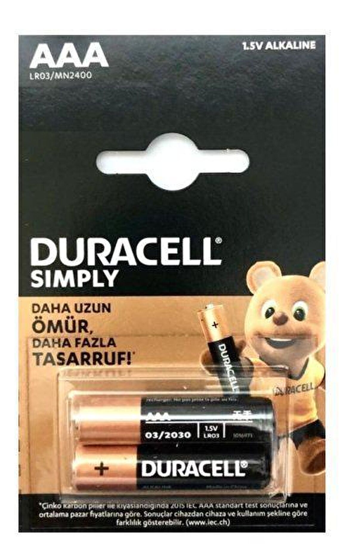 DURACELL İNCE PİL AAA 2 Lİ 