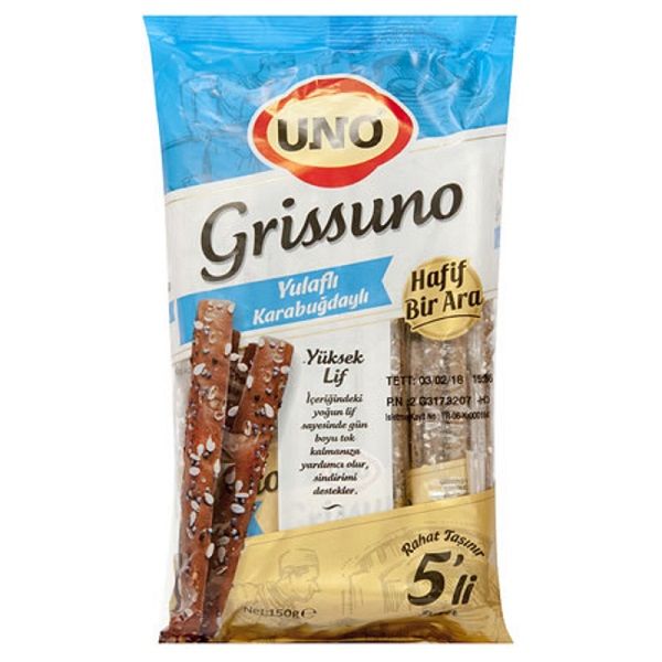 UNO GRISSUNO YULAFLI KARABUĞDAYLI 5Lİ PAKET 150 GR