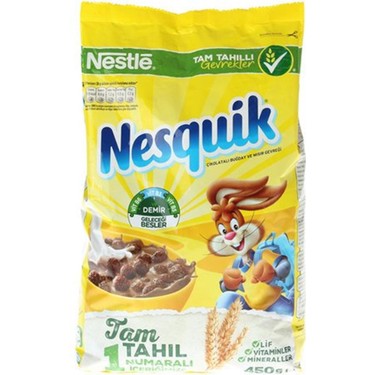 NESTLE NESQUİK ÇİKOLATALI BUĞDAY VE MISIR GEVREĞİ 450 G
