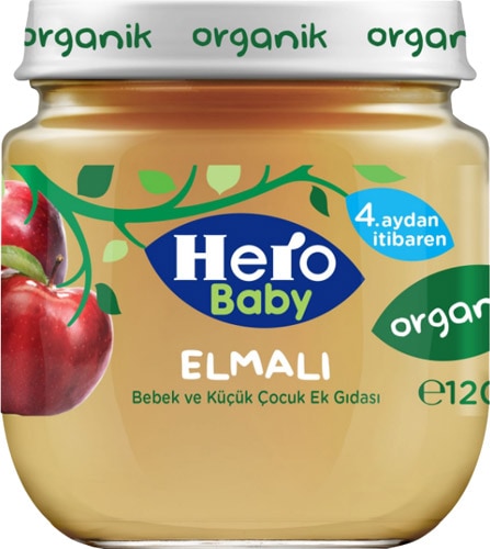 HERO BABY ORGANİK ELMALI  4+AY 120 GR