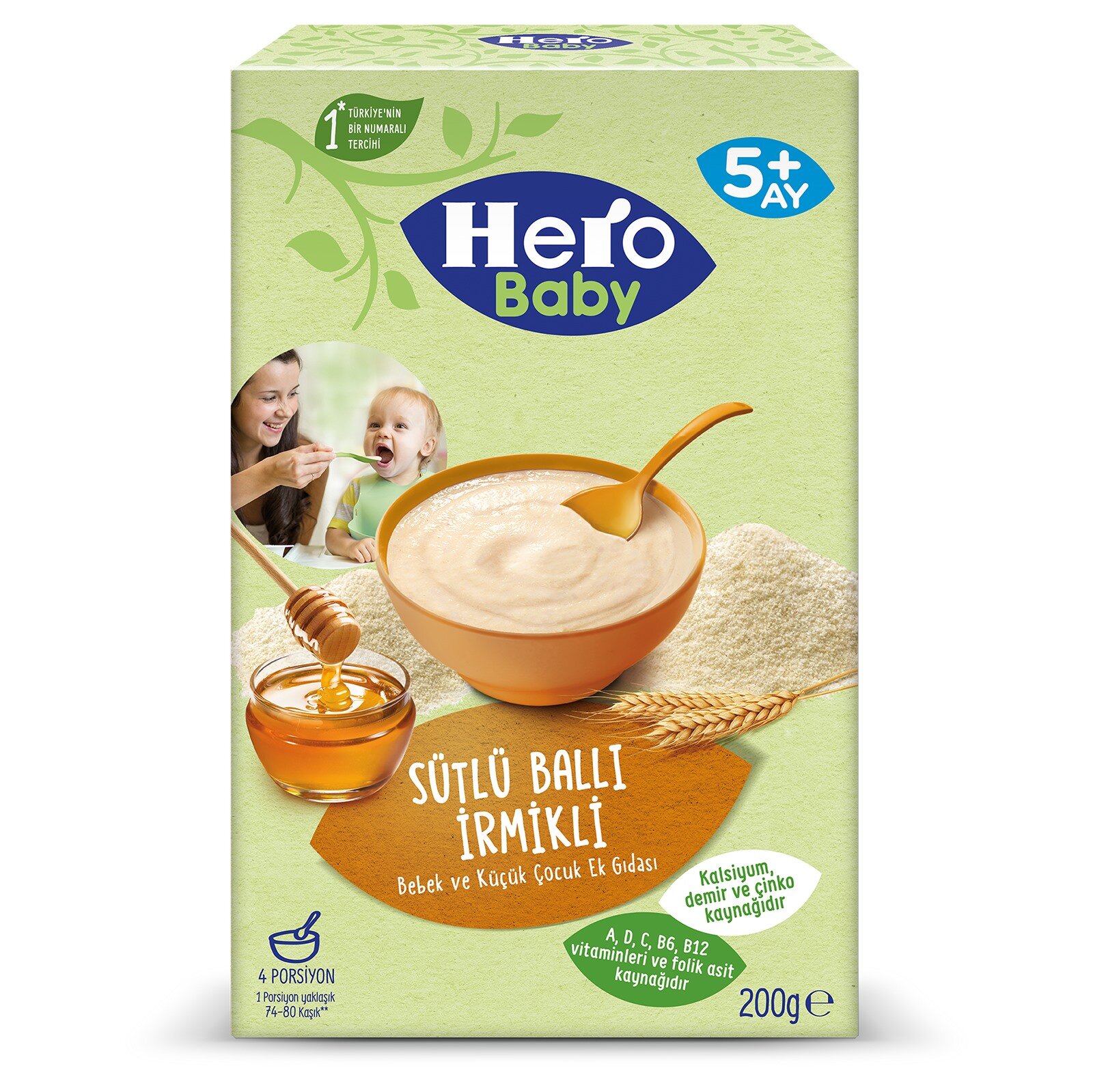 HERO BABY SÜTLÜ İRMİKLİ BALLI 5+AY 200 GR