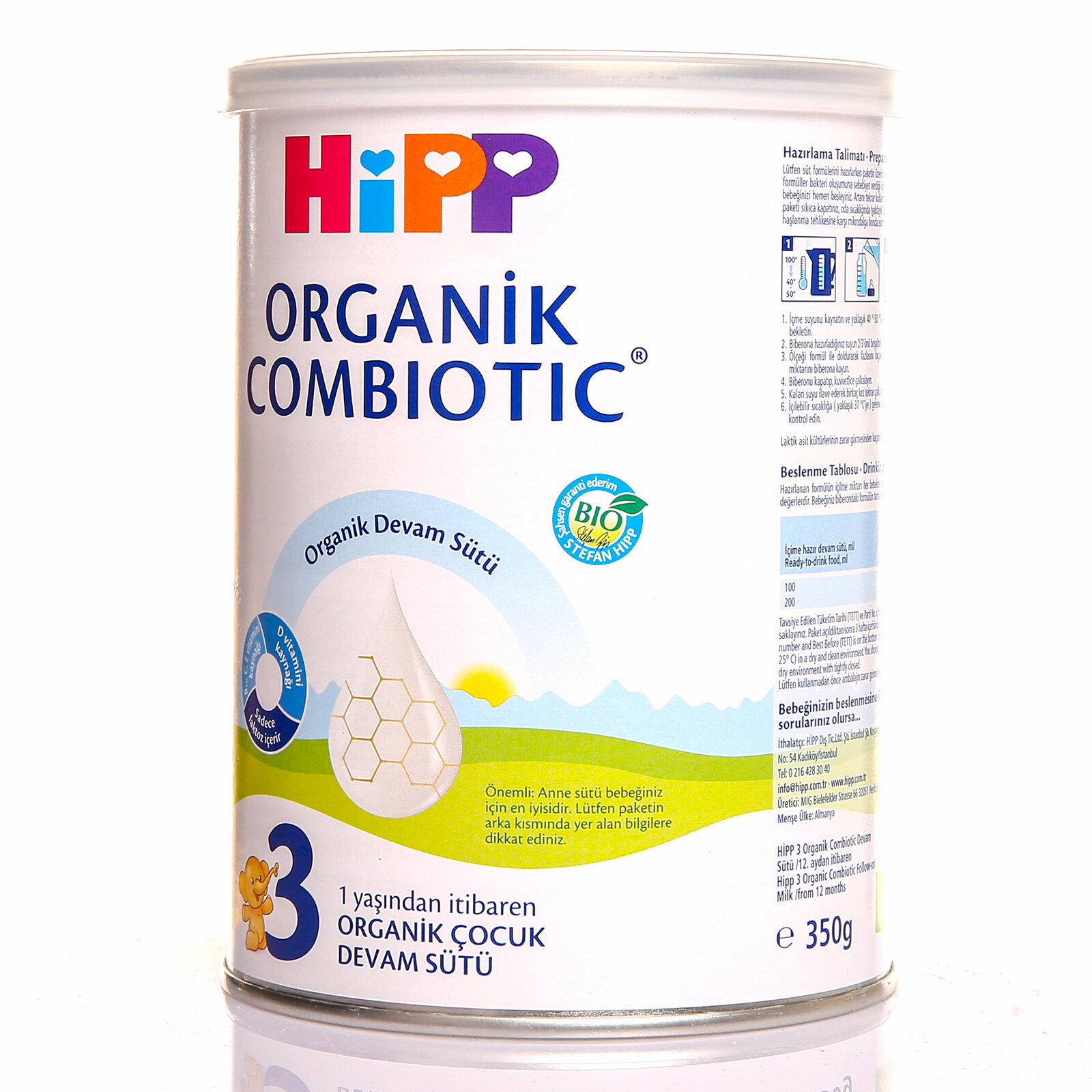 HİPP 3  ORGANİK COMBİOTİC BEBEK SÜTÜ 350 GR