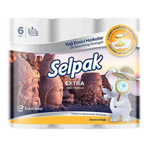 SELPAK EXTRA HAVLU YAĞ EMİCİ 6 LI