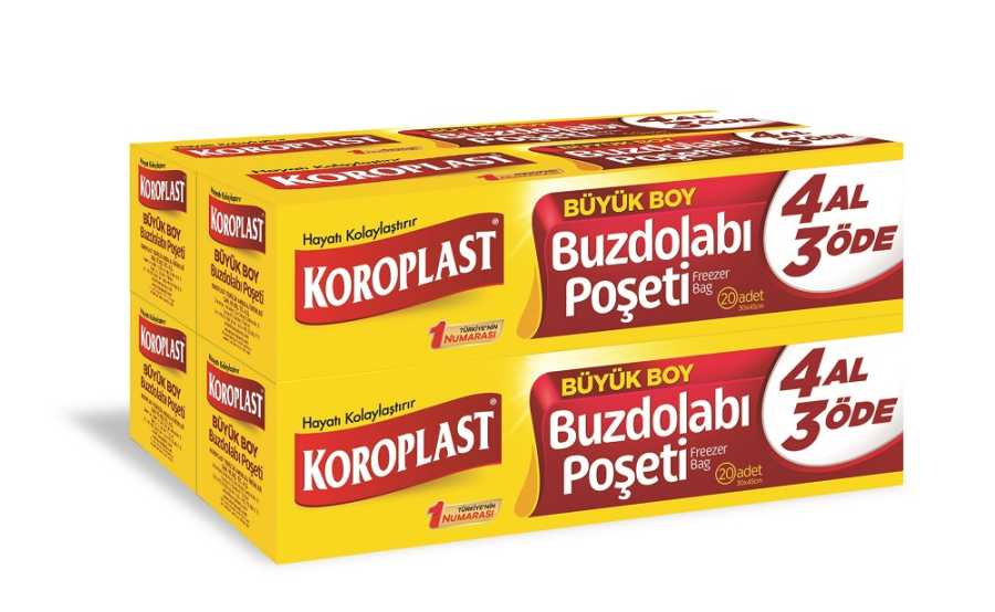 KOROPLAST KÜÇÜK BOY BUZDOLABI POŞETİ 4 AL 3 ÖDE