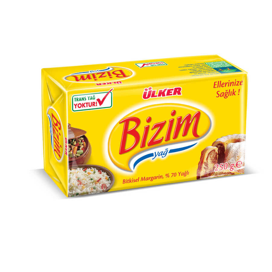 ÜLKER BİZİM YAĞ BİTKİSEL MARGARİN 250 GR