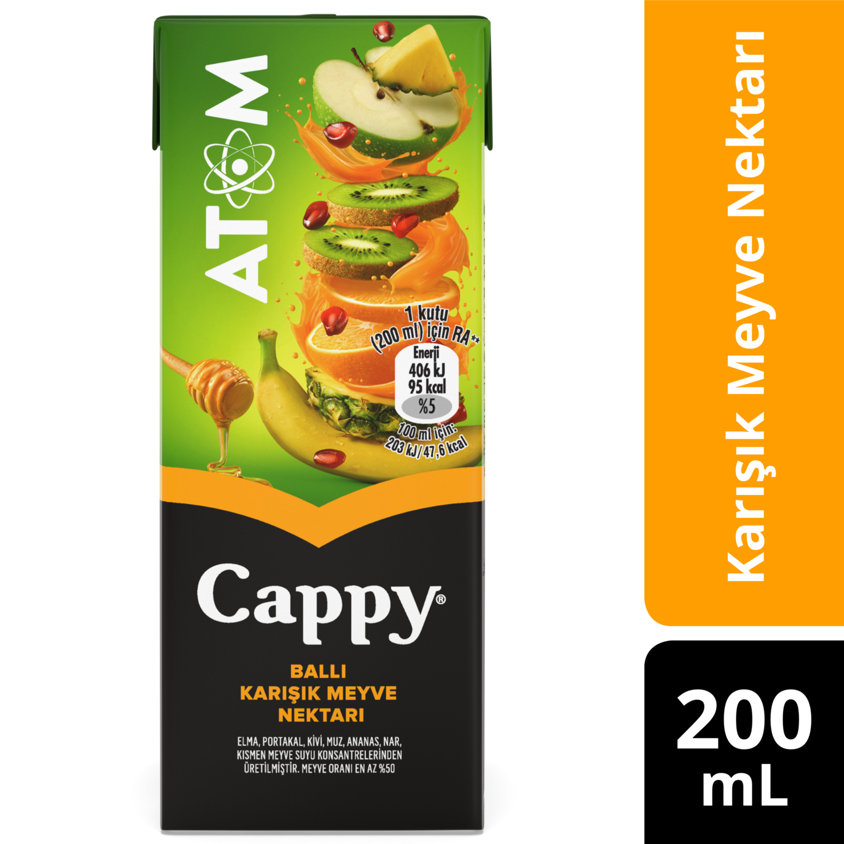 CAPPY ATOM BALLI KARIŞIK MEYVE NEKTARİ 200 ML