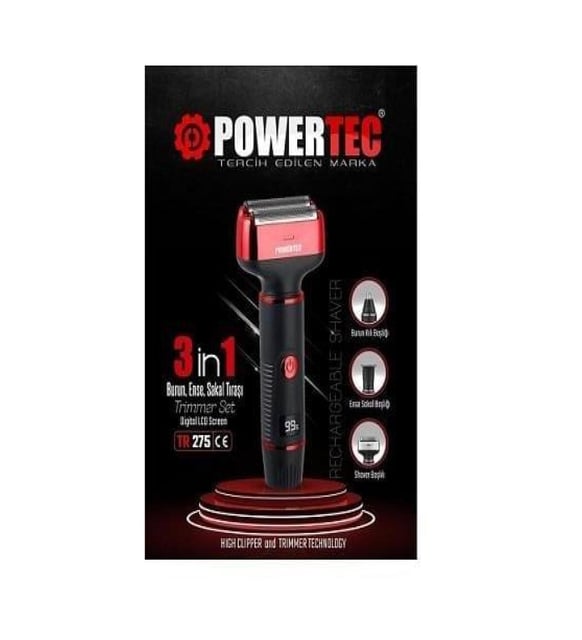POWERTEC GÜNLÜK SAKAL MAKİNESİ 3İN1 TR-275