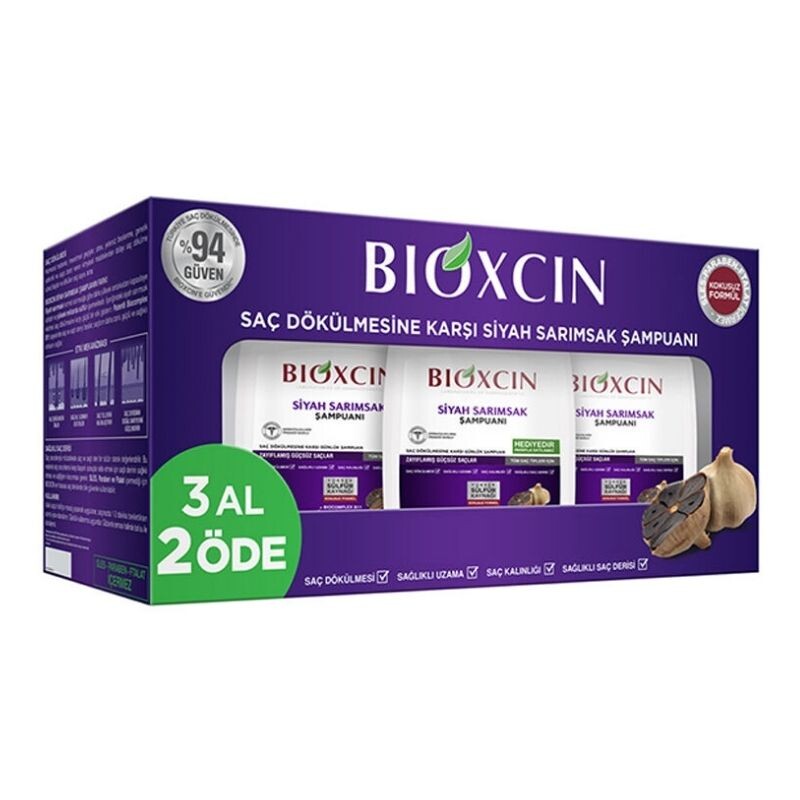 BIOXCIN  ( TÜM  SAÇLAR ) SAÇ DÖKÜLMELERİNE KARŞI BİTKİSEL ŞAMPUAN 3*300 ML