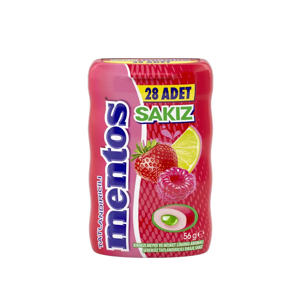 MENTOS KIRMIZI MEYVE MİSK LİMON  56 GR