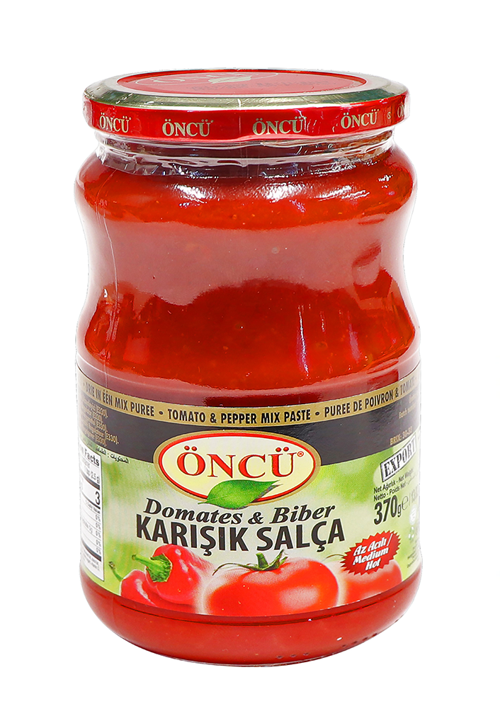 ÖNCÜ ÜÇÜ BİR ARADA SALÇA 370 GR.CAM