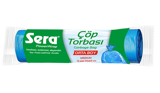 SERA ORTA BOY ÇÖP TORBASI 55X60  CM 15 ADET