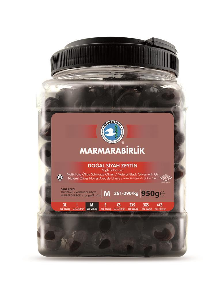 MARMARABİRLİK DOĞAL SİYAH ZEYTİN  2 XS 950 GR