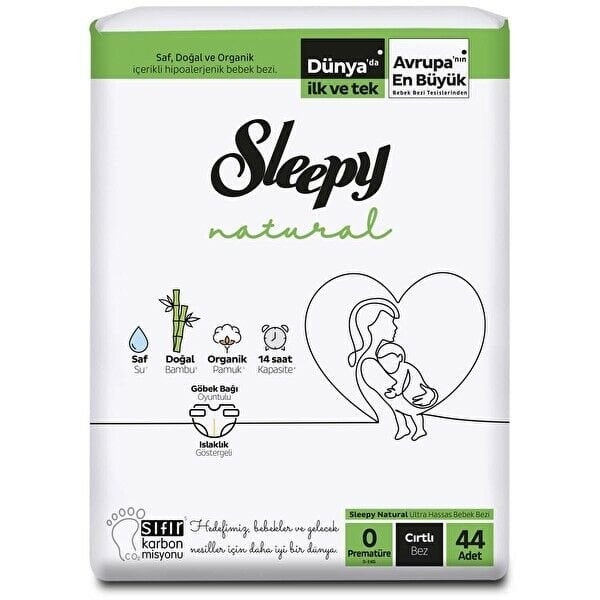 SLEEPY NATURAL 0 PREMATÜRE CIRTLI BEZ 44 ADET