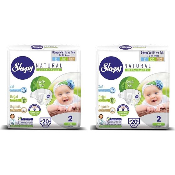 SLEPPY NATURAL 2 MİNİ BEBEK BEZİ 68 ADET