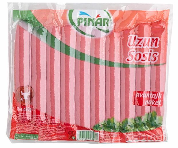 PINAR SOSİS CATERING PİLİÇ UZUN SOSİS 460 GR