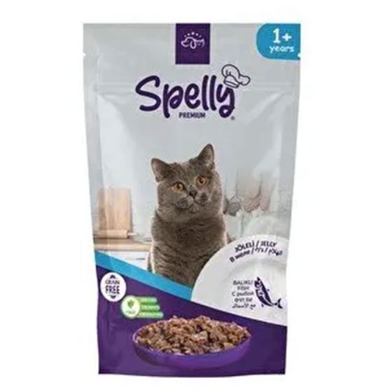 SPELLY BALIKLI KEDİ MAMASI  JÖLELİ  STERILISED  85 GR