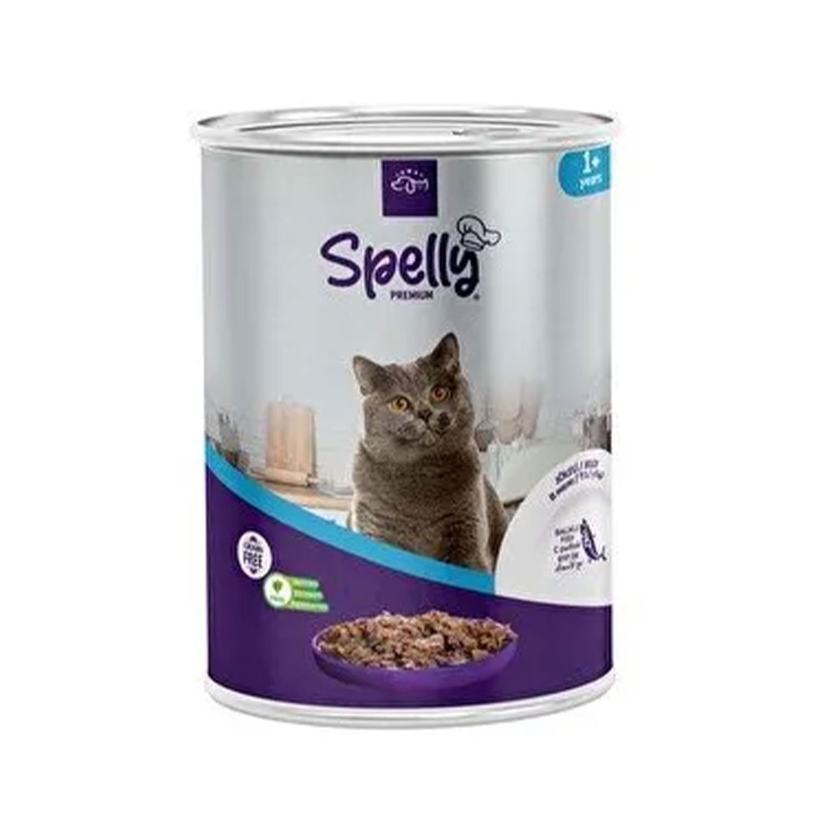 SPELLY BALIKLI KEDİ MAMASI TENEKE 400 GR