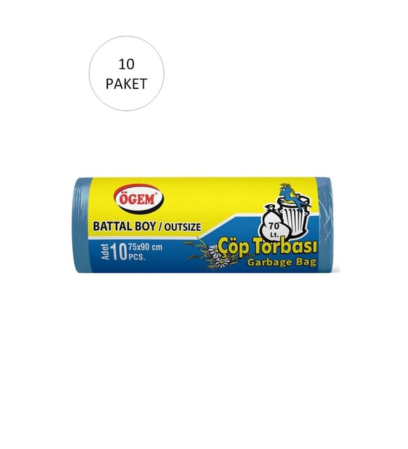 TAKA BATTAL BOY ÇÖP TORBASI 75X90 CM 10 ADET