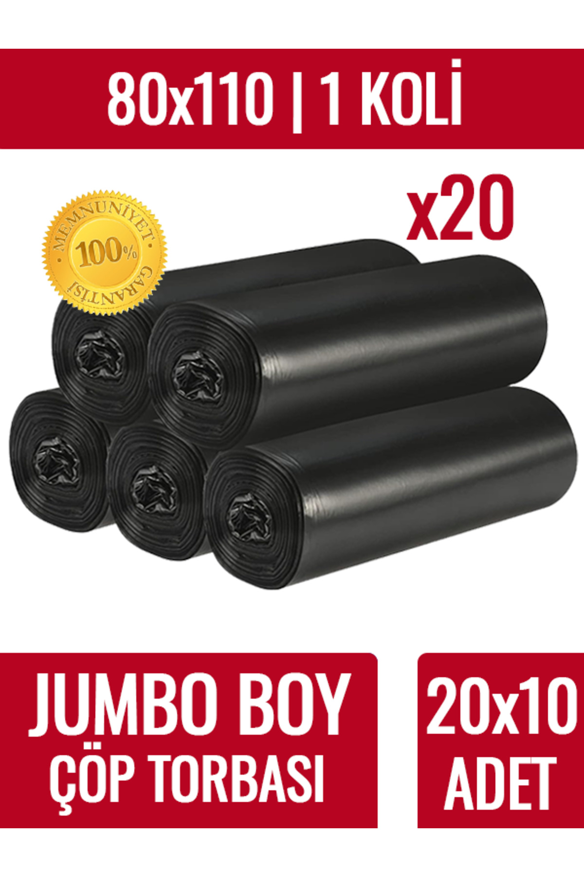 TAKA KALIN JUMBO BOYÇÖP TORBASI 80X110 CM 10 ADET