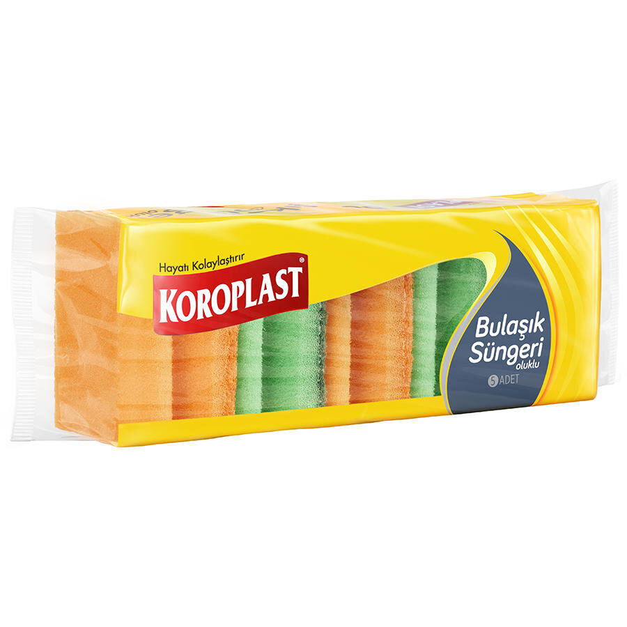 KOROPLAST BULAŞIK SÜNGERİ OLUKLU 5 ADET