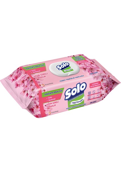 SOLO YÜZEY TEMİZLEME MENDİLİ DOĞAL GÜÇ SAKURA 