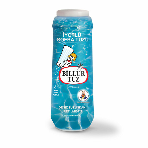 BİLLUR  RAFİNE İYOTLU  SOFRA TUZU PLASTİK TUZLUK 500 GR