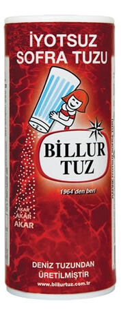 BİLLUR  RAFİNE İYOTSUZ SOFRA TUZU 250 GR