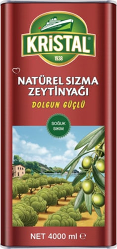 KRİSTAL  NATÜREL SIZMA ZEYTİNYAĞI 4 LT
