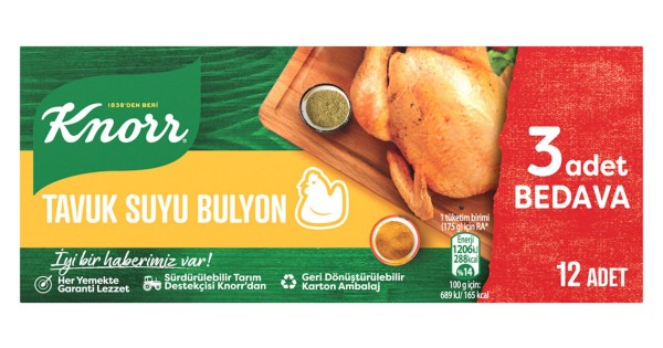 KNORR TAVUK SUYU BULYON 12 TABLET