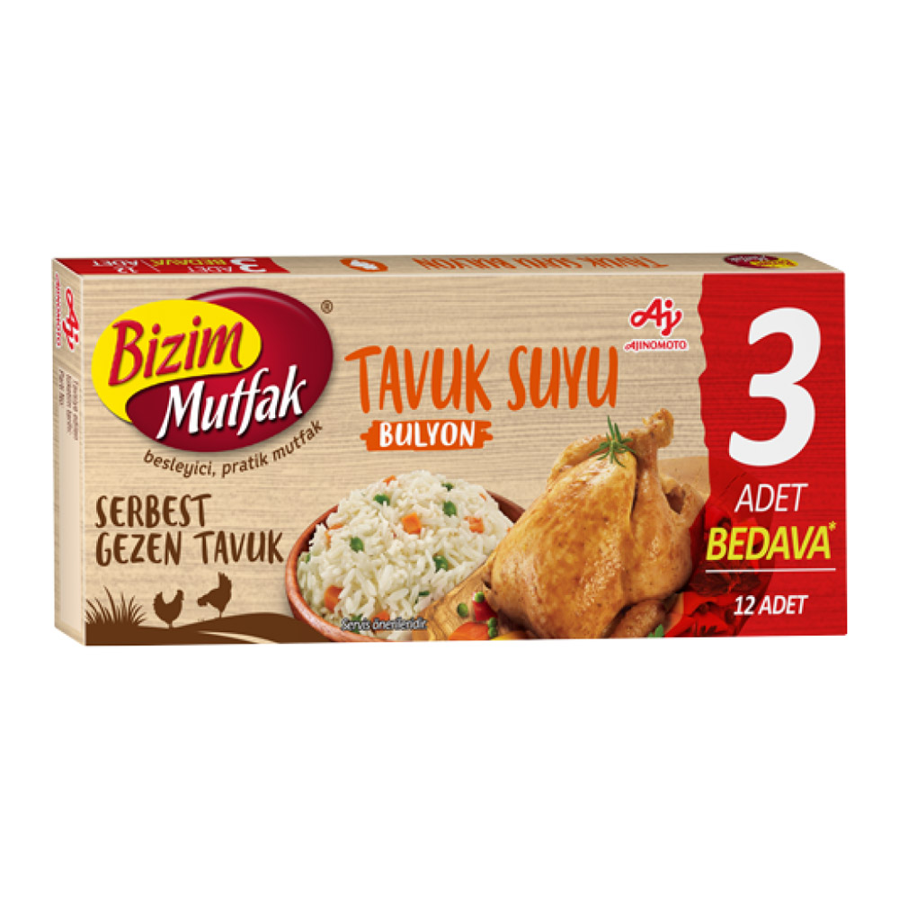 ÜLKER BİZİM MUTFAK TAVUK SUYU BULYON 12 ADET