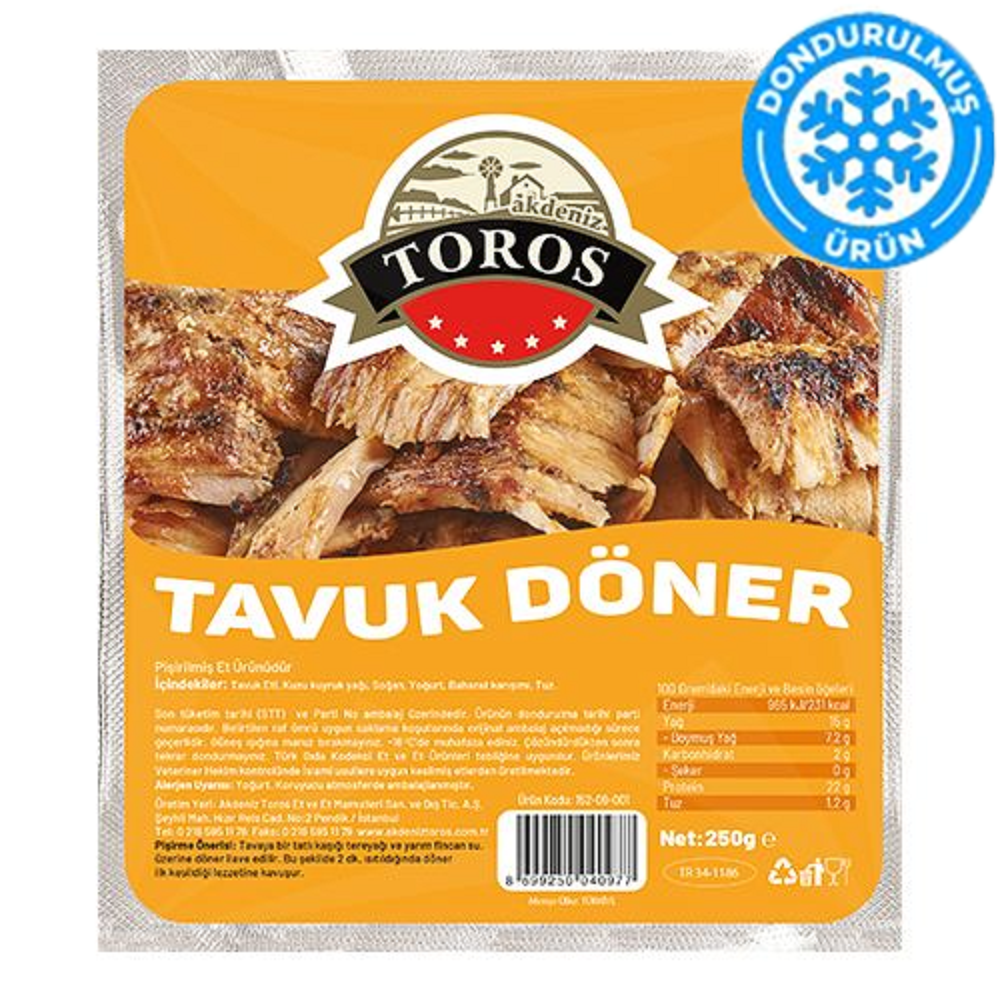 TOROS PİŞMİŞ DANA KIYMA DÖNER 250 GR