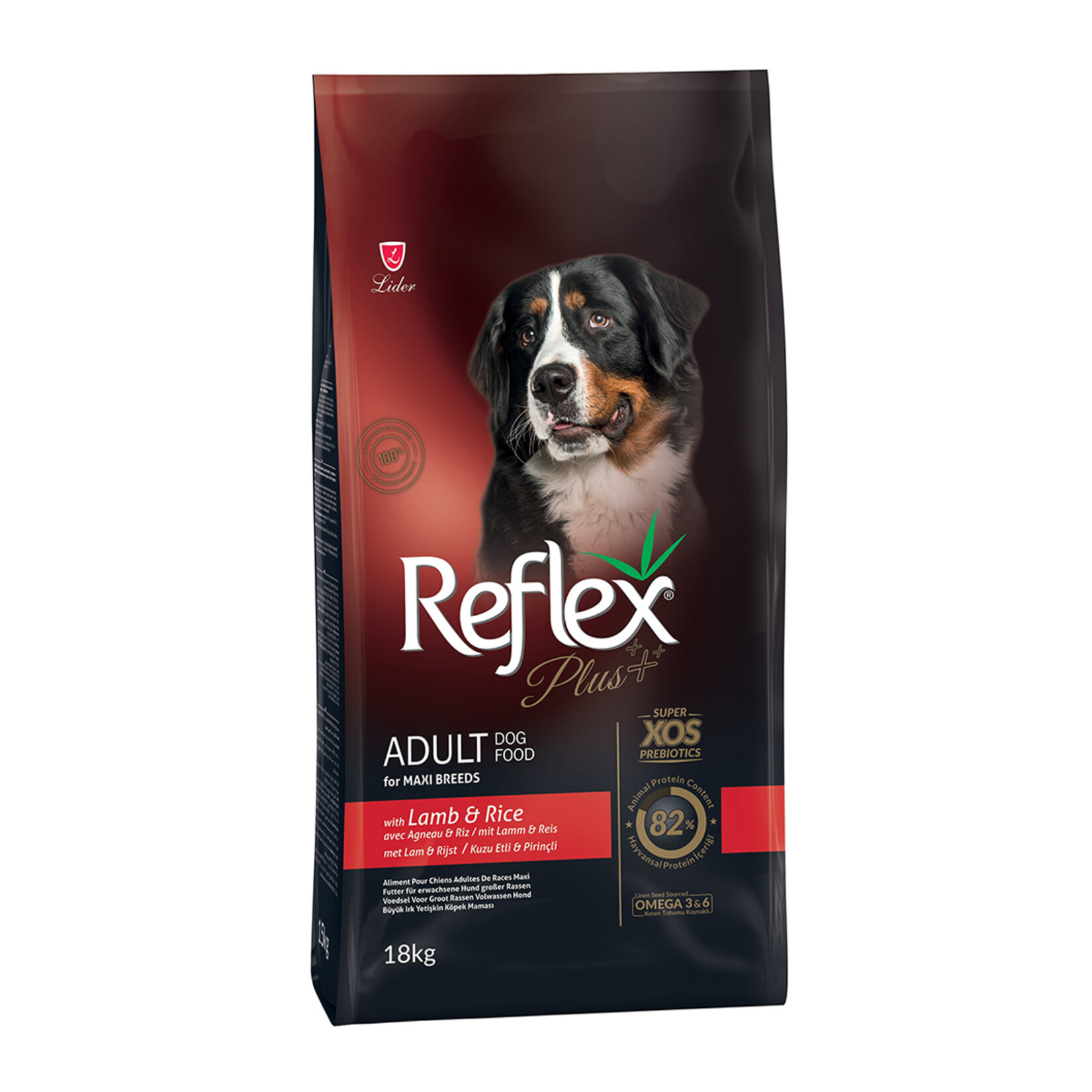 REFLEX PLUS KUZU PİRİNÇ BÜYÜK KÖPEK MAMASI 18 KG