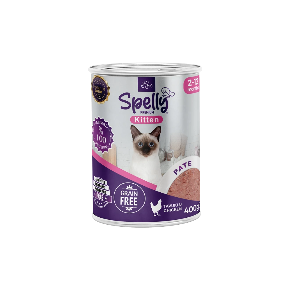 SPELLY TAVUKLU YAVRU  KEDİ MAMASI TENEKE 400 GR