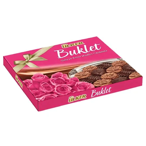 ÜLKER BUKLET SÜTLÜ VE MADLEN ÇİKOLATA 208 GR (PEMBE KUTU)