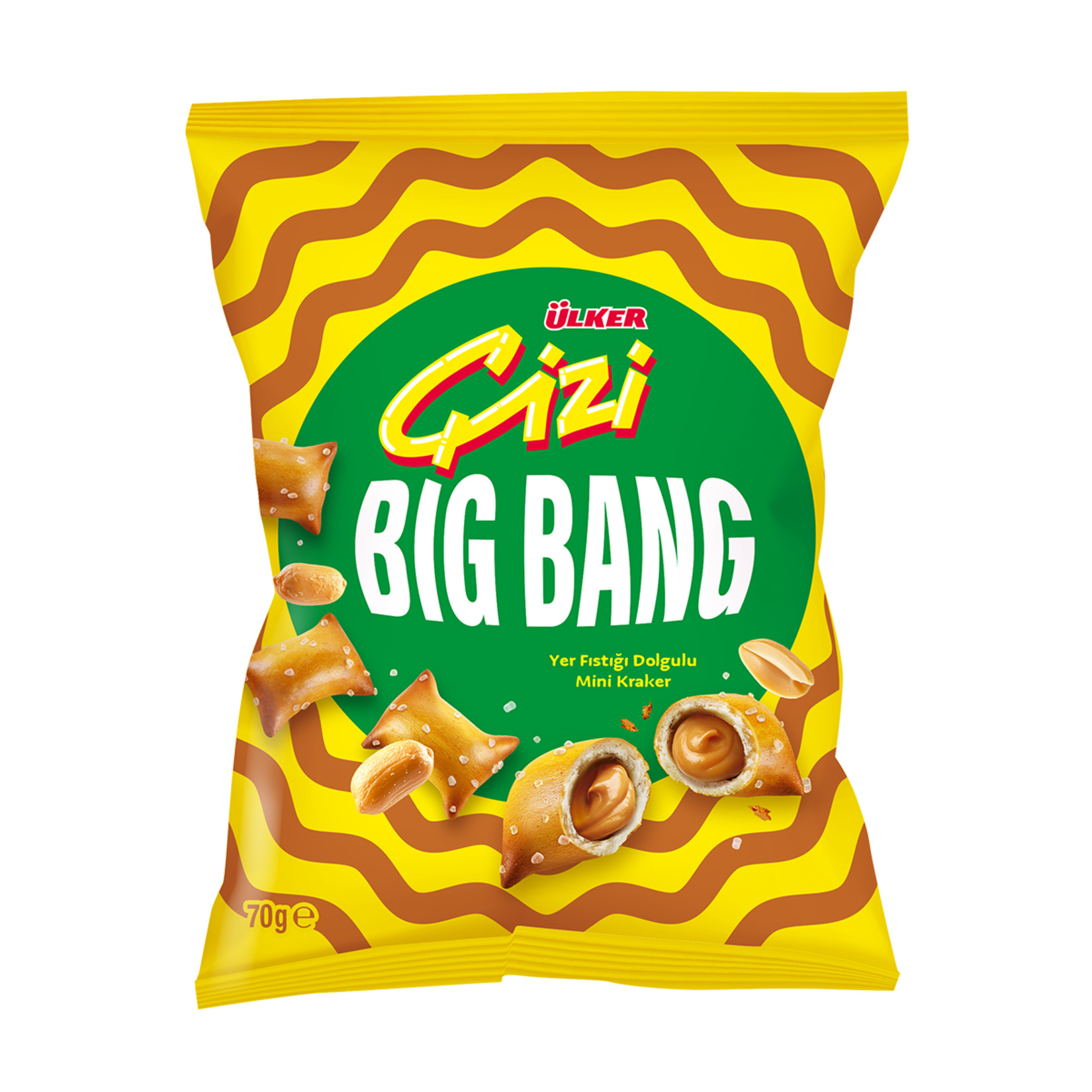 ÜLKER ÇİZİ BIG BANG YER FISTIĞI DOLGULU MİNİ  KRAKER 70  GR