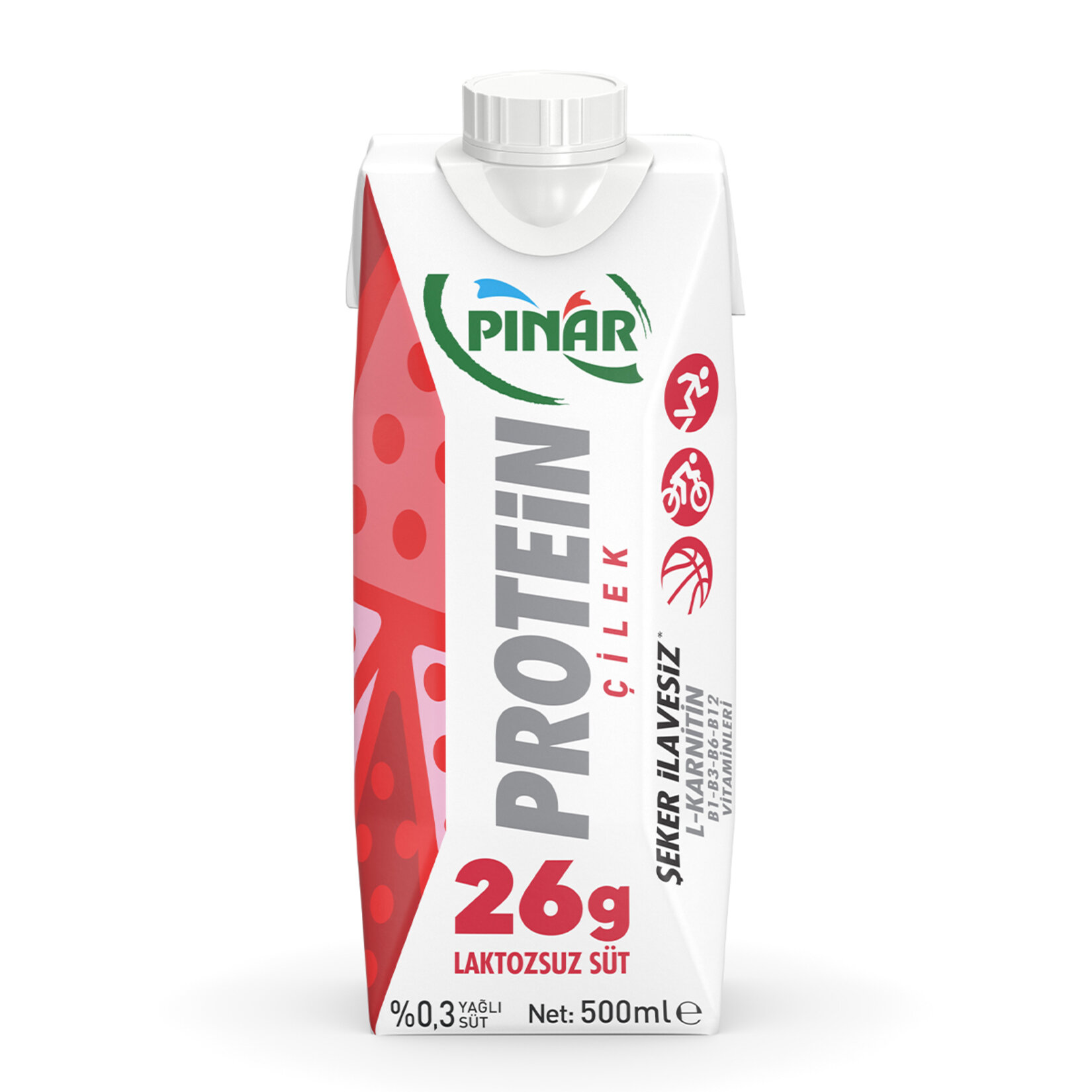 PINAR PROTEİN ÇİLEKLİ SÜT %3 YAĞLI 500 ML
