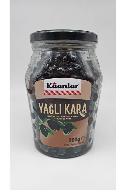 KAANLAR YAĞLI KARA ZEYTİN 29-32 CAM 900 GR