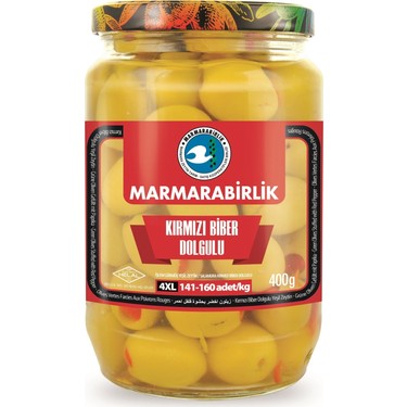 MARMARABİRLİK YEŞİL ZEYTİN BİBERLİ 400 G