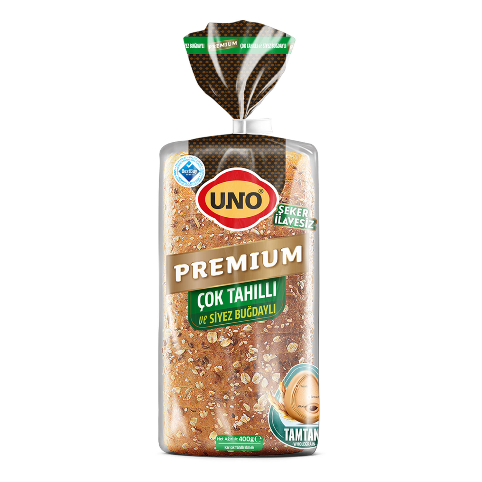 UNO PREMIUM ÇOK TAHILLI VE SİYEZLİ EKMEK 400 GR
