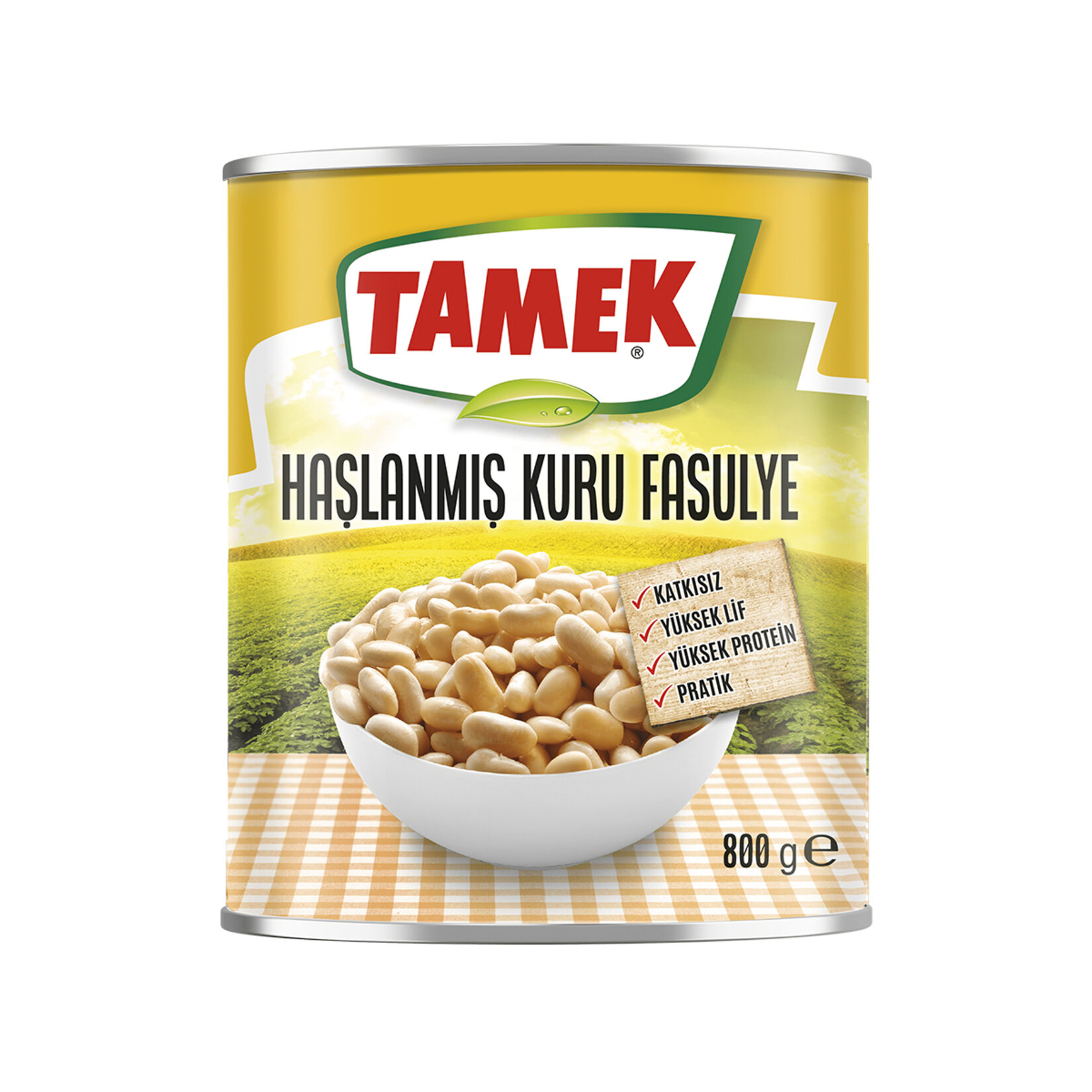 TAMEK HAŞLANMIŞ KURU FASULYE KONSERVESİ 800 G