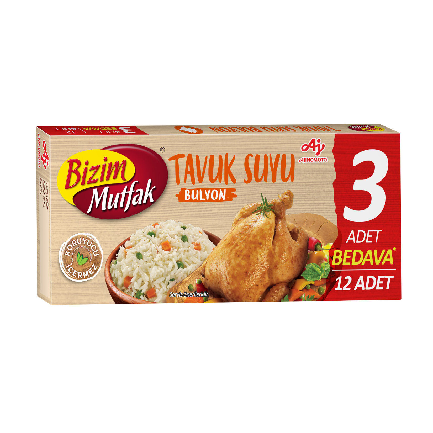 ÜLKER BİZİM MUTFAK TAVUK SUYU BULYON 12 ADET